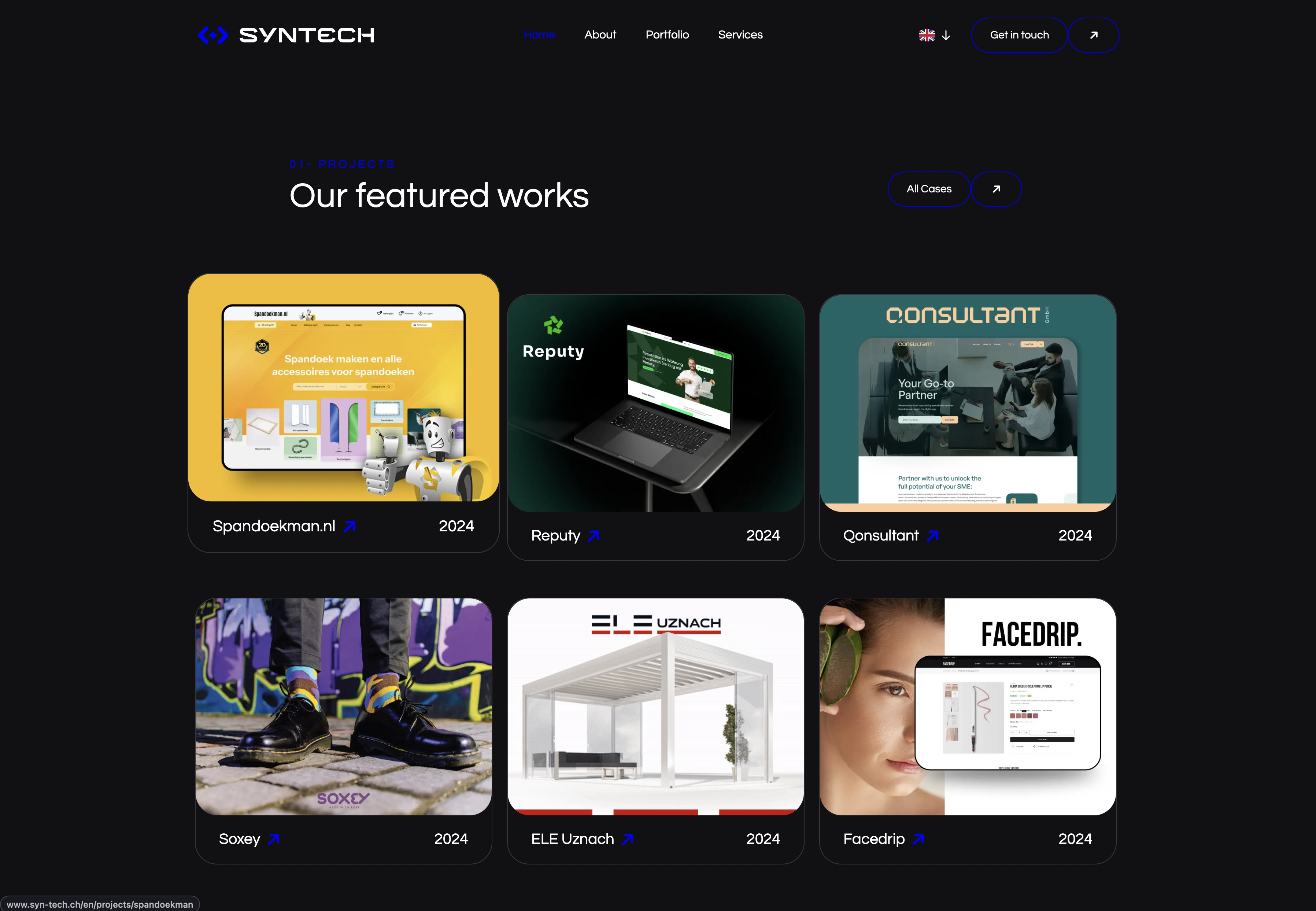 Syn-tech website homepage